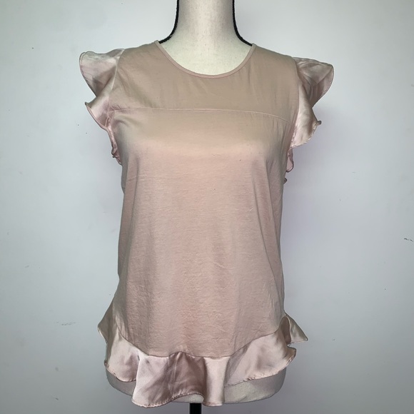 J.Crew Ruffle Sleeve Blouse, Blush Pink - Picture 2 of 6